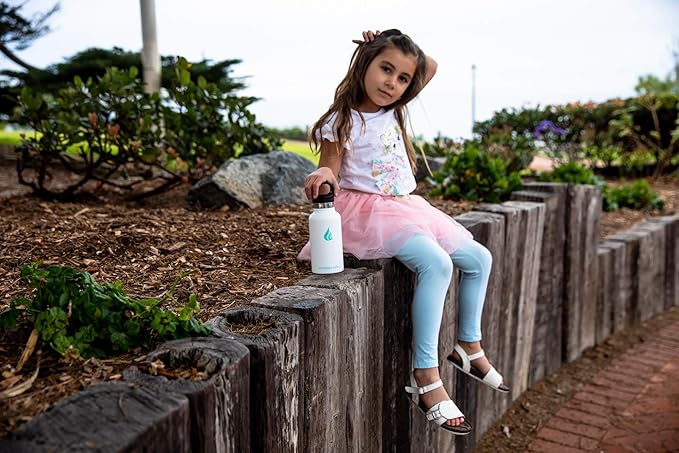 HYDRO CELL Stainless Steel Water Bottle with Straw & 2 Standard Mouth Lids (32oz 24oz 20oz 16oz) Keeps Liquids Hot or Cold w/Double Wall Vacuum Insulated Leak Proof Sport Design (White 16oz)