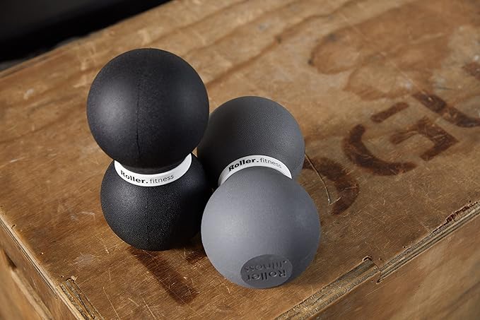 Roller Fitness Infinity Roller, Peanut Foam Roller, Large 8-Inch Double Massage Ball Exercise Roller (Black - Firm)