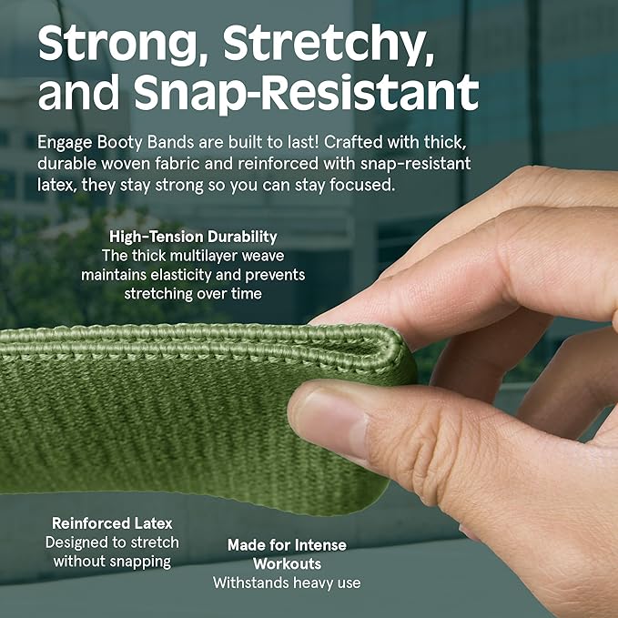 Retrospec Engage Booty Bands Resistance Band Set for Working Out & Exercise - Lightweight & Portable for Men & Women