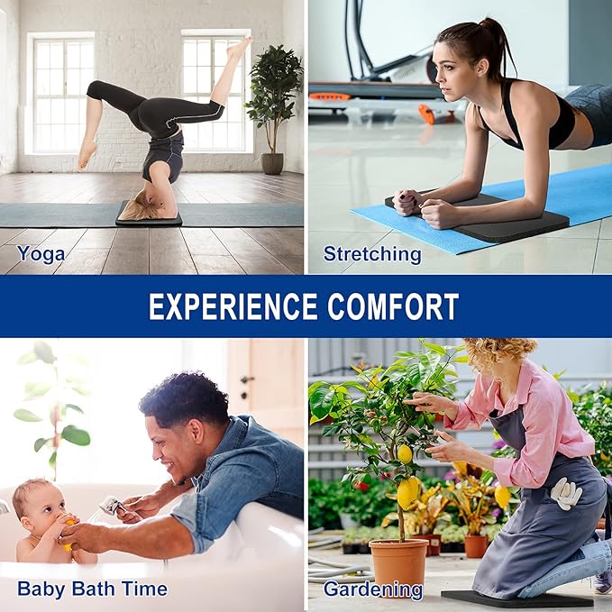 MRO Yoga Knee Pad Cushion –Premium Exercise Knee Pad - Eliminate Pain During Home Workout - Extra Padding & Support for Knees, Wrists, Elbows - Complements Your Yoga Mat 24''X10''X0.6''