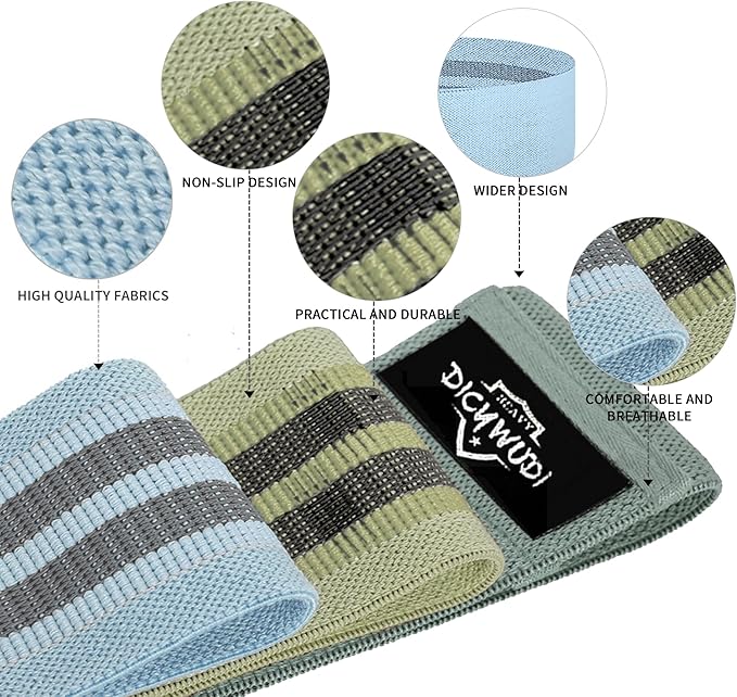 Fabric Resistance Bands for Working Out, 6Pack Non-Slip Exercise Bands for Women and Men, Fabric Booty Bands for Home, Fitness, Pilates, Stretching