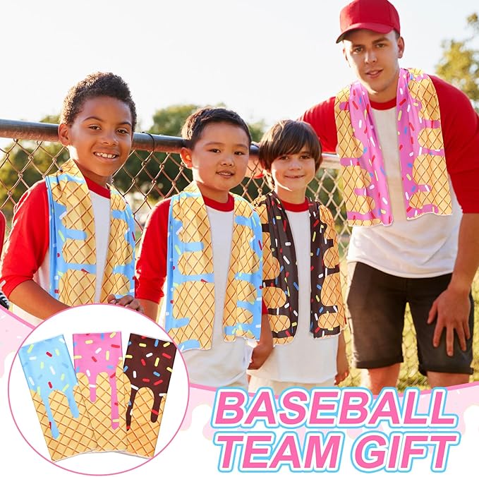 Breling 30 Pcs Baseball Cream Drip Cooling Towels 40"x12" Ice Cooling Towels Microfiber Sweat Sport Rags Absorbent Chilly Washcloth for Hot Weather Workout Gym Coach Gift Sport Party Favors