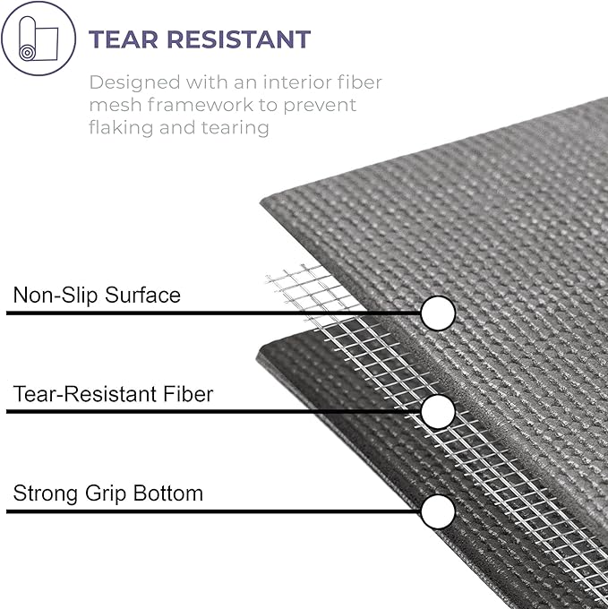 Sunshine Yoga Voyage Yoga Mat, 6 Pack, 72" x 24" Professional Studio and Gym Bulk Yoga Mats, 5mm Thick, Durable, Anti-Tear, Non Slip Fitness and Exercise Mats