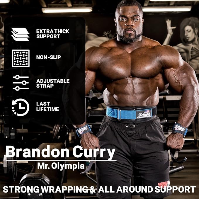 Schiek Sports 1000-PLS Deluxe Power Lifting Wrist Straps - Weight Lifting Wrist Wraps