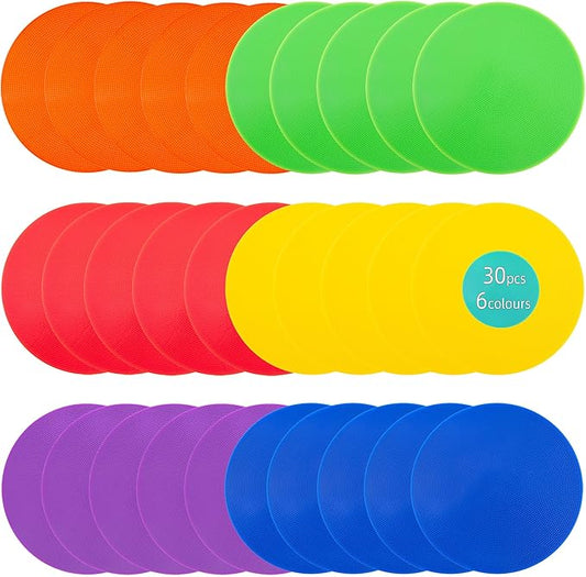 Spot Markers 9 Inch Non Slip Rubber Floor Markers Flat Field Cones Poly Dots for Soccer Basketball Sports Speed Agility Training and Drills