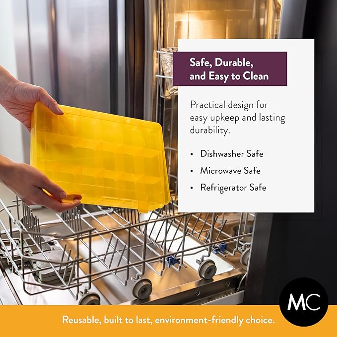 Large Kids Snack Box Containers Set of 2 -100 Labels, BPA-Free, Adjustable Compartments, Dishwasher Safe, Reusable Tray, Food Grade, Meal Prep Container, PARENT TESTED PARENT APPROVED AWARD (Yellow)