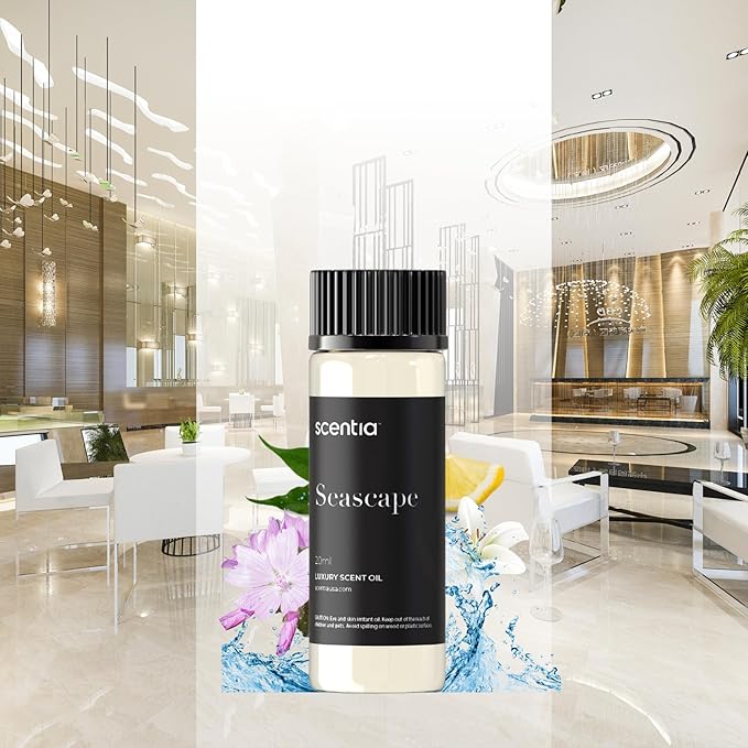 Scentia Hotel Diffuser Oil Inspired by 5-Star Hotel Scent - 50 mL 1.69 fl oz - Essential Oil Blend Botanical Jasmine, Bergamot & Fresh Marine Notes for Aromatherapy Diffusers and - Escapade