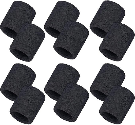 12 Pack Sweatbands Sports Wristband Cotton Sweat Band for Men and Women, Good for Tennis, Basketball, Running, Gym, Working Out