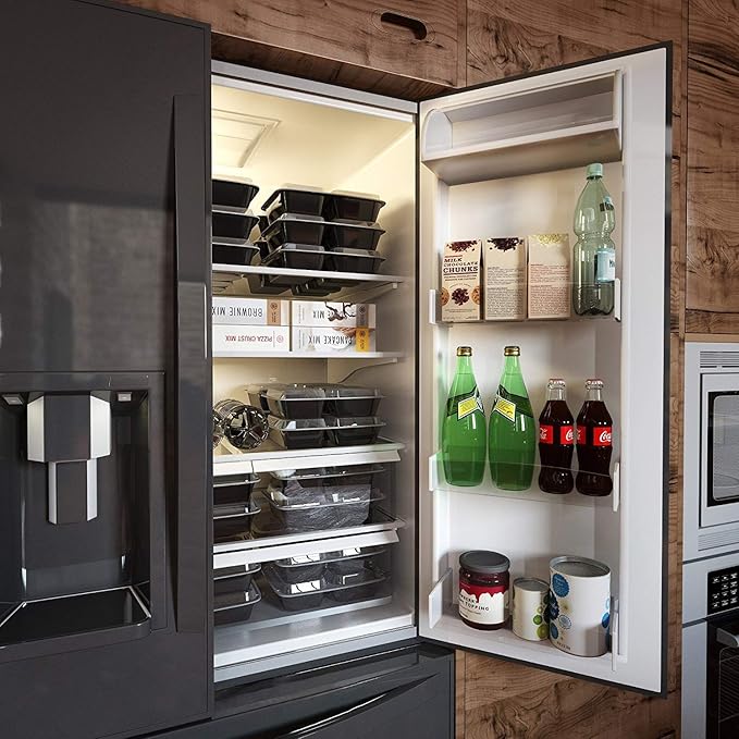 Enther Meal Prep Container 20 Pack 3 Compartments with Lids Food Storage Bento Box BPA Free/Reusable/Stackable Lunch Planning, Microwave/Freezer/Dishwasher Safe, Portion Control 36oz