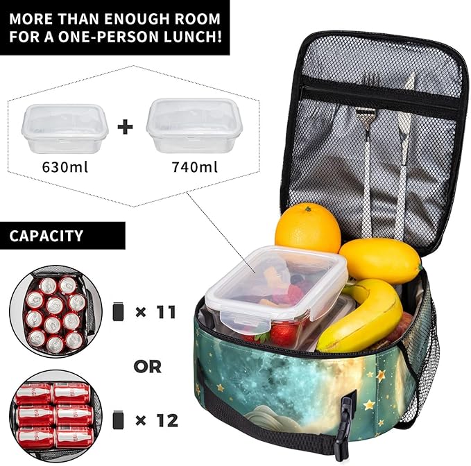 Insulated Lunch Box for Women Men, Elephant Theme Lunch Box Reusable Portable Lunch Bag Cooler Tote Waterproof Lunch Container for Office Picnic Work Travel