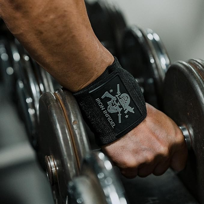 Iron Infidel Wrist Wraps for Weightlifting - 18" and 24" Heavy Duty Support for Working Out, Gym Accessories for Men - Use for Lifting, Crossfit, Fitness, Exercise, Bench Press, Powerlifting