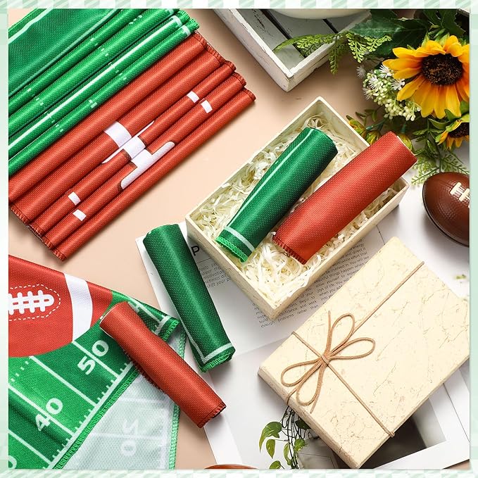 12 Pcs Sports Cooling Towels Baseball Basketball Softball 30 x 9 Inch Breathable Soccer Football Volleyball Microfiber Ice Towel Fast Drying for Party Favors Team Gift(Brown, Football)