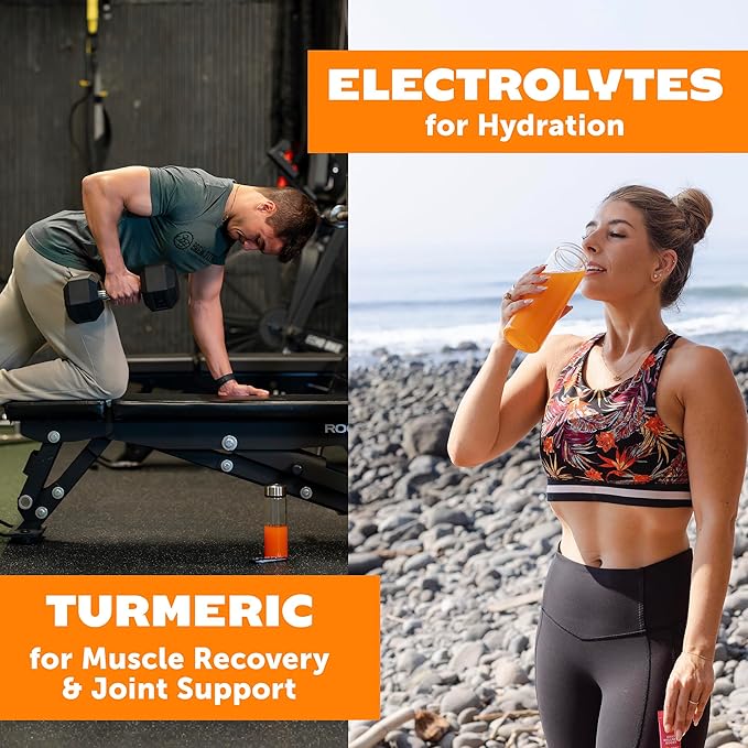 ZYN Electrolyte Drink Mix Hydration Packets, Strawberry Yuzu Electrolytes Powder, Hydration Packets w/Turmeric Curcumin, Vitamin C & D, Zinc, Hydrate & Recover Electrolyte Powder, Pack of 16