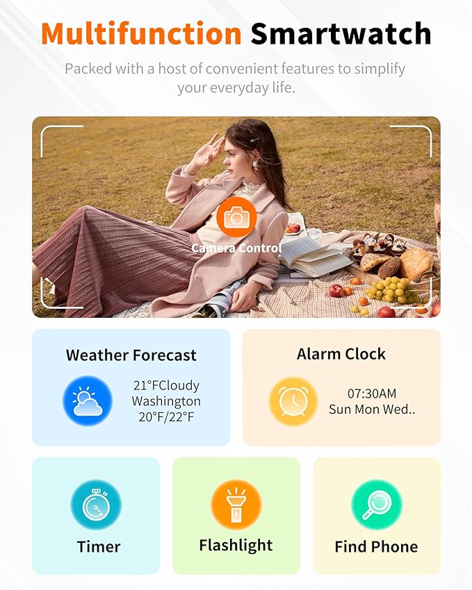 Smart Watch for Men Women Bluetooth Call, 1.85" HD Touch Screen AI Voice Smartwatch, Fitness Tracker with Sleep/Heart Rate Monitor, IP68 Waterproof, 100+ Sports Modes for Android & iOS