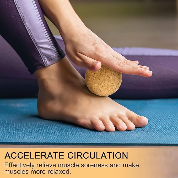 Natural Cork Peanut Massage Ball Roller Trigger Point Myofascial Release Double Lacrosse Massage Set