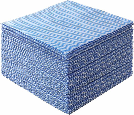 Disposable Cleaning Cloths Reusable Dsih Cloths for Kitchen Disposable Dish Rag Dry Fast 11.8x11.8 inch Pack of 100, Blue