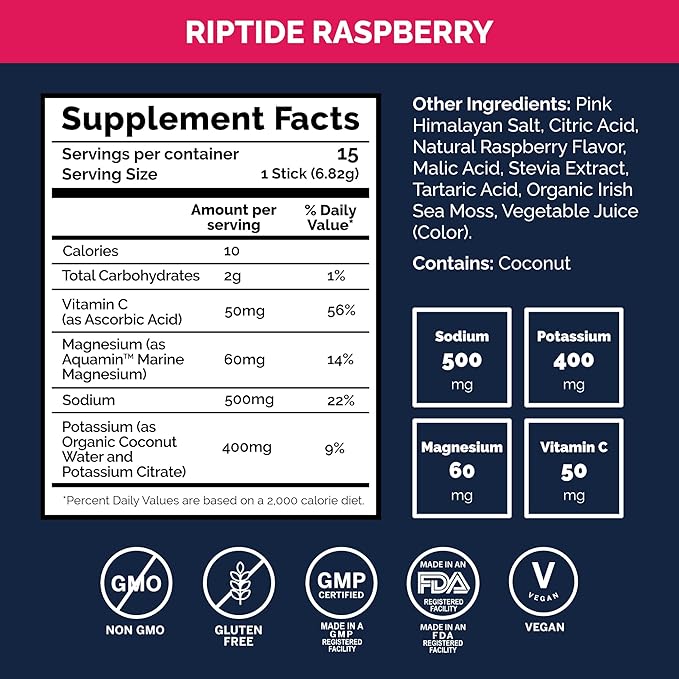 Voli Electrolytes Powder Packets | No Added Sugar Electrolyte Drink Mix for Hydration | Keto & Fasting Friendly, Natural Superfoods & Minerals | Raspberry 15-Count