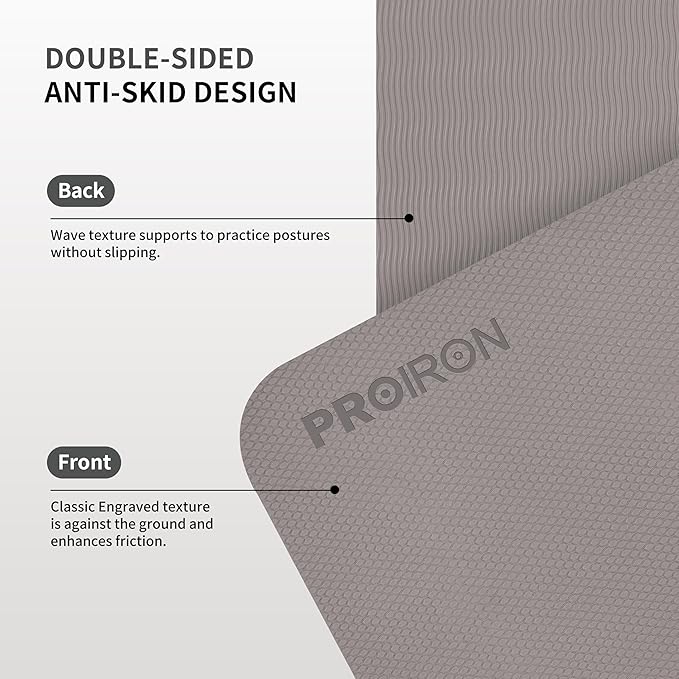 PROIRON Foldable Yoga Mat 0.24"/0.16" for Home Workout & Travel, Non Slip Travel Yoga Mats with Carry Bag, Packable Yoga Mat for Home Gym, Pilates, Fitness,Stretching