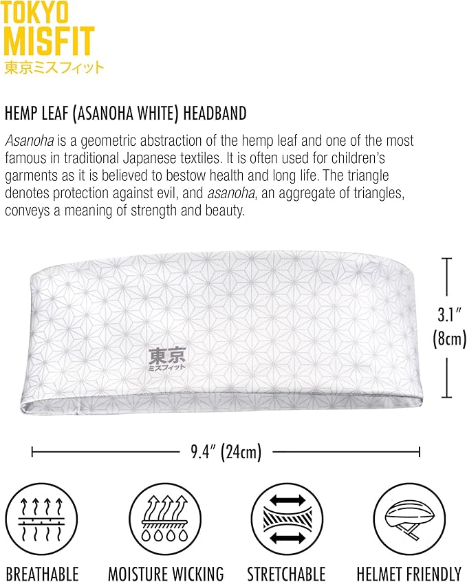 Tokyo Misfit - Japanese Headbands for Men & Women, Sweat Band, Workout, Yoga, Fashion, Running, Sports, Basketball, Bandana