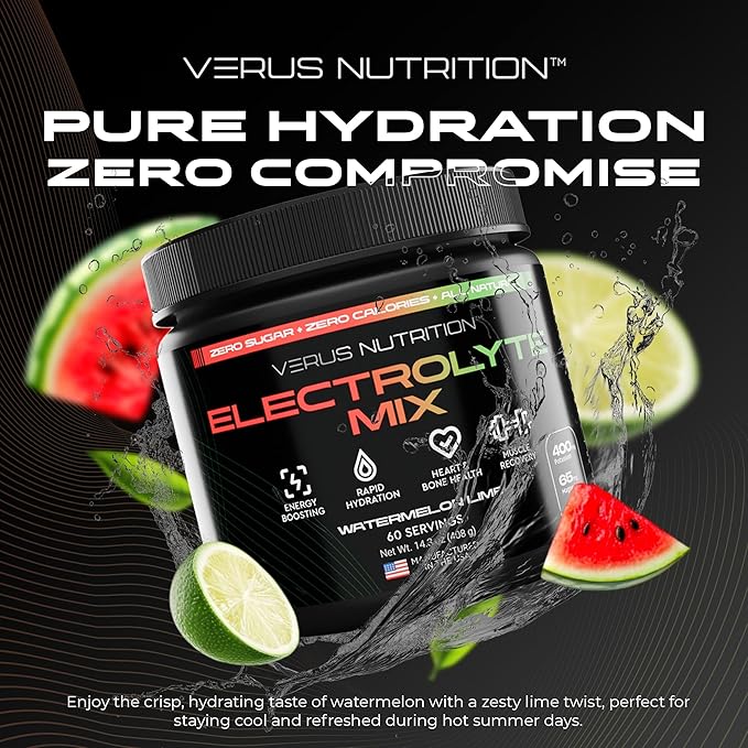 Electrolytes Powder No Sugar- Zero Calorie Hydration Powder | Sugar Free Electrolytes for Fasting, Keto & Vegan | Natural Ingredients Electrolyte Mix for Energy Boost, 60 Servings