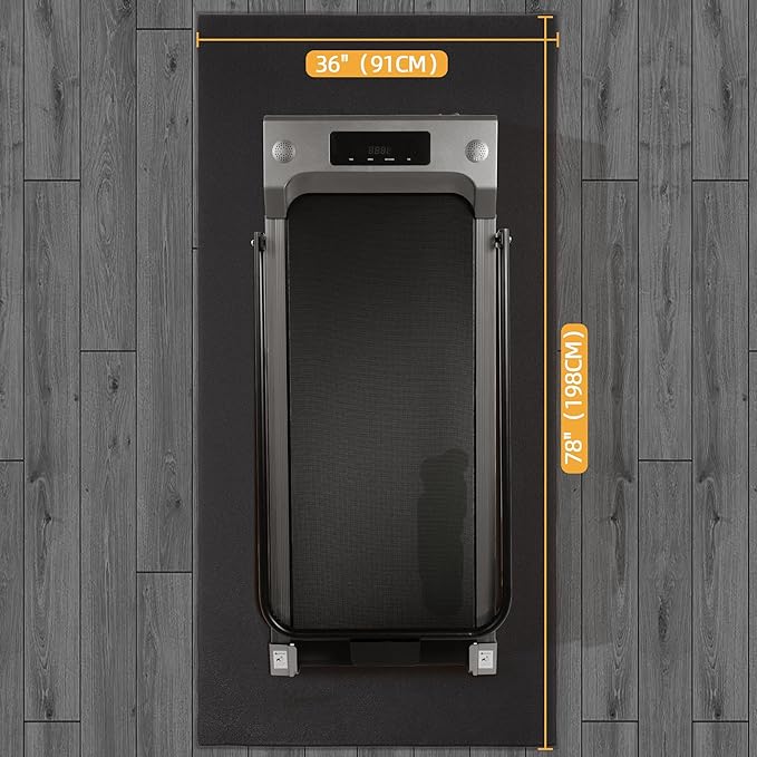 Treadmill Mat, 1/4" Thick Walking Pad with Shock Absorption Noise Reduction, Non-Slip High Density Home Gym Floor Mats for Treadmills, Elliptical, Exercise Bike, 36" x 78" Fitness Equipment Mat