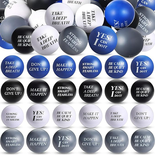 Jerify 72 Pcs Motivational Stress Balls Bulk Inspirational Stress Balls Colorful Foam for Adults Hand Exercise Small Therapy Fidget Relief Anxiety Toys for Coworkers Gifts Fidget(Cool Colors)