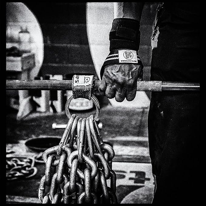 EliteFTS Cotton Wrist Straps Black Camo - Lifting Wrist Straps for Weightlifting, Bodybuilding, Powerlifting, Strength Training, & Deadlifts