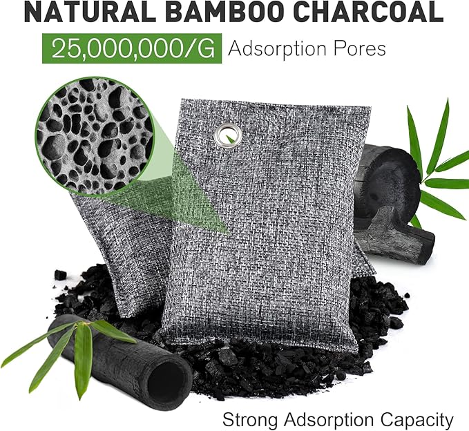 20Pack Activated Charcoal Odor Absorber, Odor Eliminator for Strong 0dor,Shoe Deodorizer,Bamboo Charcoal Air Purifying For in Car,Closet,Shoe, Basement,(100g /3.53oz Each)