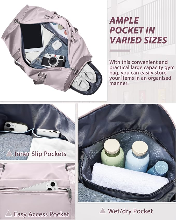 Gym Bag Womens,Travel Duffel Carry on Bag Sport Tote Bag Weekend Overnight Bag