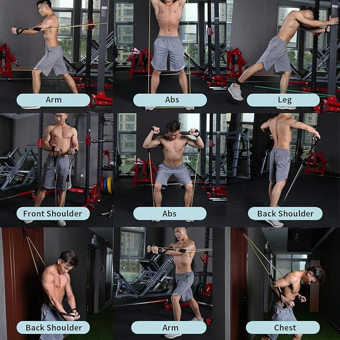 WHATAFIT Resistance Bands, Exercise Bands,Resistance Bands for Working Out, Work Out Bands with Handles for Men and Women Fitness, Strength Training Home Gym Equipment