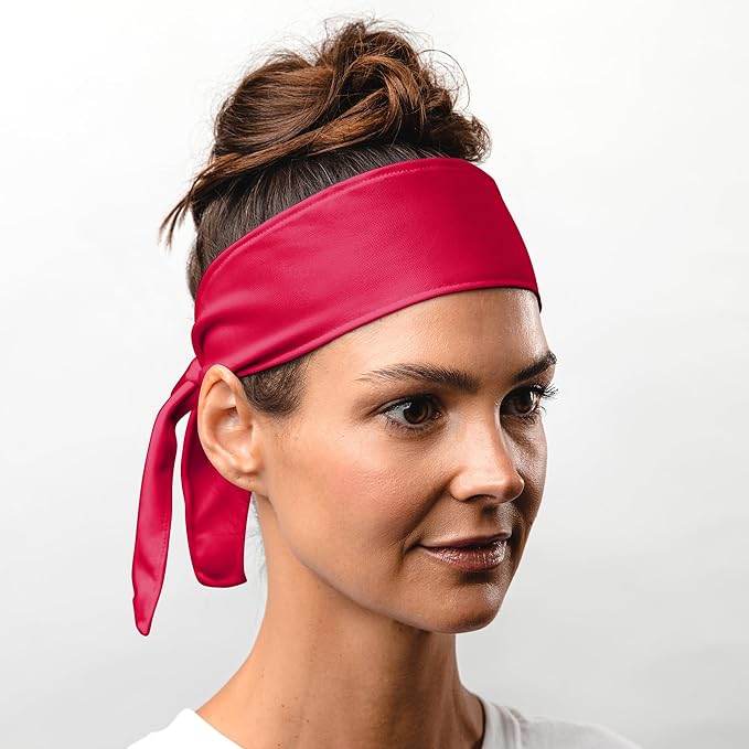 Suddora Tie Headband, Unisex Fabric Sweatband, Moisture Wicking Performance Blend Fabric, Head Tie for Karate, Running, Cycling, Tennis, Cosplay for Ninja Halloween, One Size Fits All