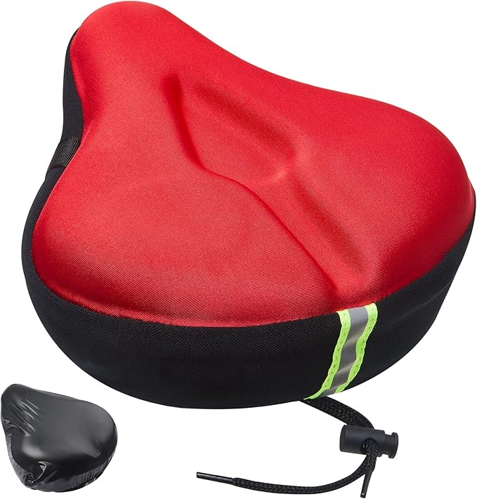 Zacro Bike Seat Cushion - Gel Padded Bike Seat Cover for Men Women Comfort, Extra Soft Exercise Bicycle Seat Compatible with Peloton, Outdoor & Indoor Bike Saddles