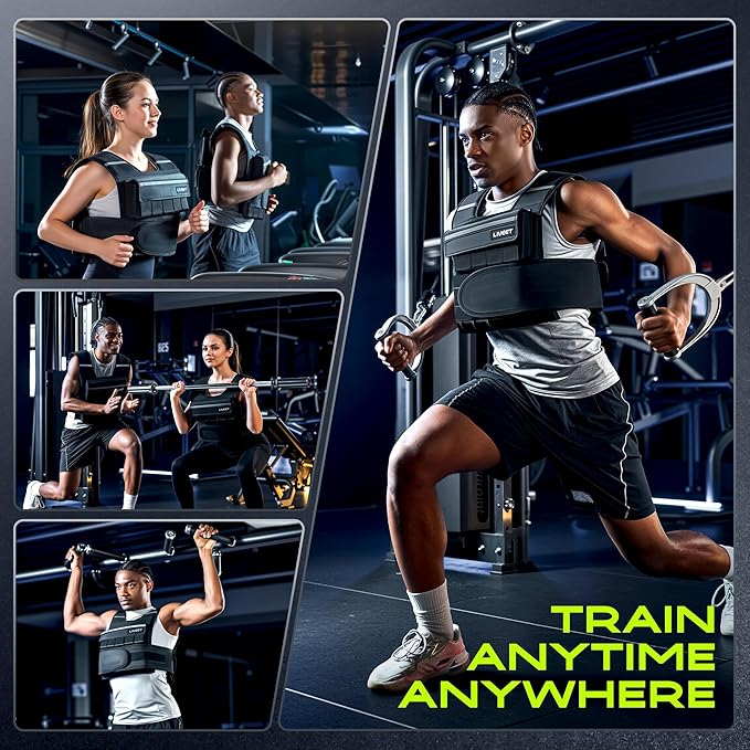 Adjustable Weighted Vest for Men Women, 20lb 30lb 45lb 60lb Weight Vest with 20 Removable Weights, Heavy Duty Running Vest with Reflective Strips for Walking Strength Training Calisthenics