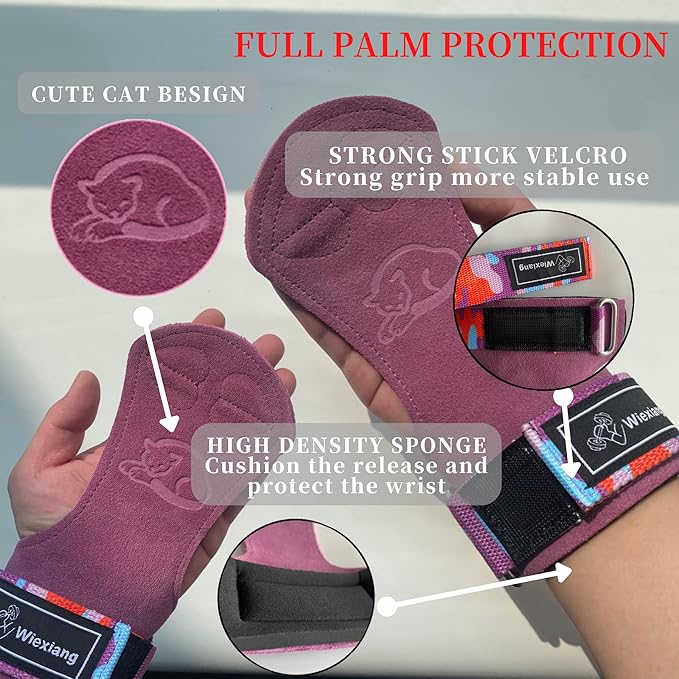 Adjustable Neoprene Padded Wrist straps for Weightlifting,Weight Lifting Straps Gym weight lifting wrist wraps,Gym Accessories for women for Men/Women(Pair)