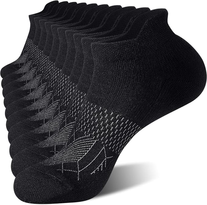 FITRELL 5-6 Pairs Ankle Running Socks for Women Athletic Cushioned Low Cut Tab Sports Socks