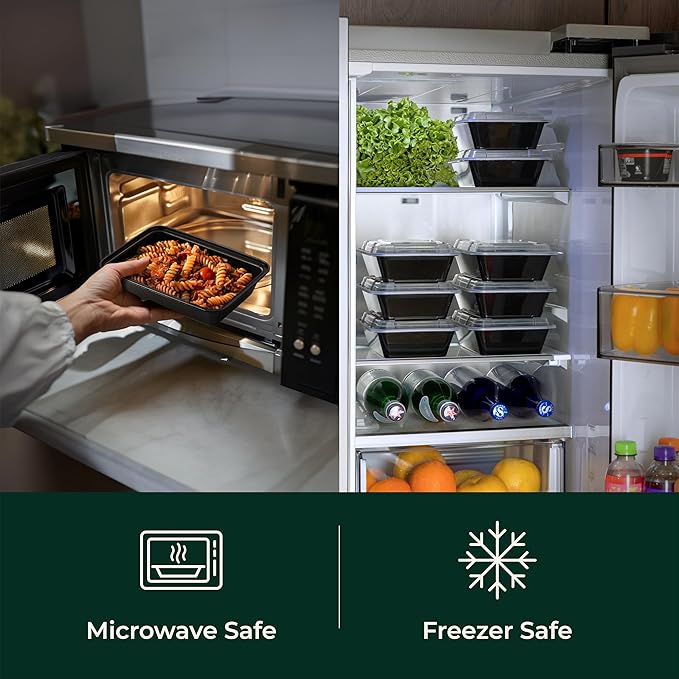 Enther Meal Prep Containers 12 Pack 1 Compartment Single Lids Food Storage Bento BPA Free | Stackable | Reusable Lunch Boxes, Microwave/Dishwasher/Freezer Safe Portion Control (28 oz)