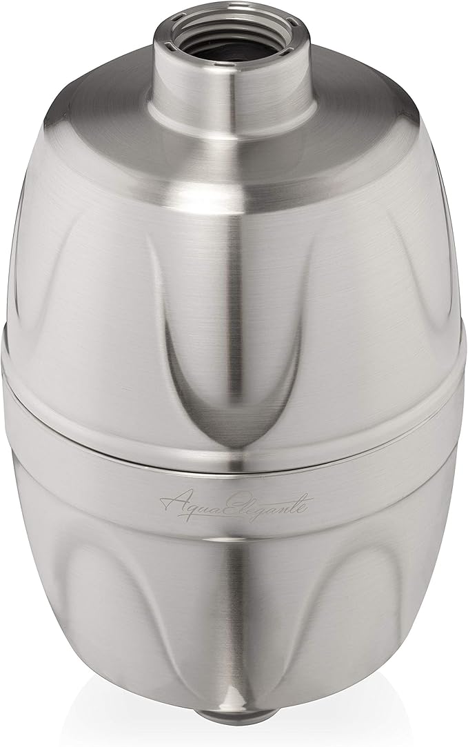 Aqua Elegante 16-Stage Shower Filter - Universal Showerhead Water Filters To Remove Chlorine + Hard Minerals - Bath Purifier And Best Filtered Softener System With Activated Charcoal - Brushed Nickel