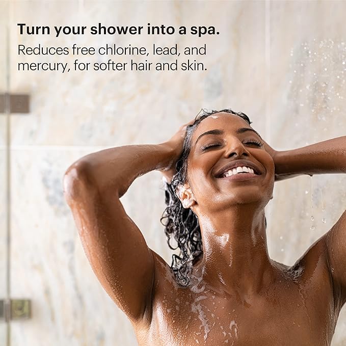 Brondell Shower Filter VivaSpring, Compact Polished Chrome – High Output, 100% High-Purity KDF Filtration, With FF-30 Filter Cartridge, Filtered Shower Water for Healthier Skin & Hair