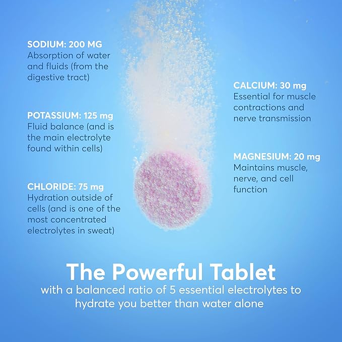 Nuun Zero Sugar Hydration Electrolyte Tablets - Sodium, Potassium, Chloride, Calcium, Magnesium, Light & Delicious Fruit Flavors, No Sugar, Gluten Free, Vegan, Wild Strawberry (80 Servings Total)