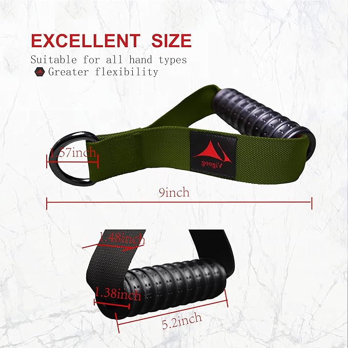 Heavy Duty Exercise Handles, Ultra-Durable Rubber Workout Grip Attachments for Cable Machines, LAT Pulldown, Resistance Bands, Home Gym and Commercial Fitness Equipment