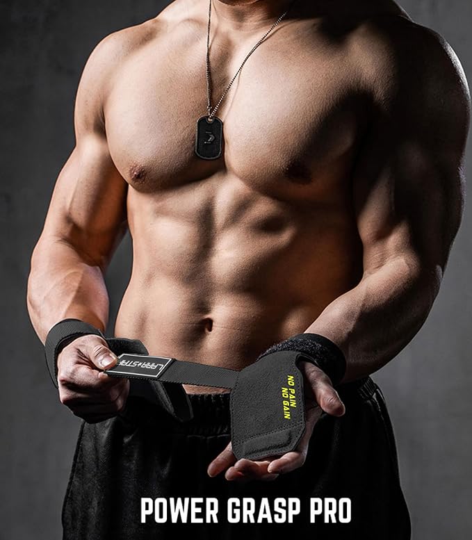 LARA STAR Weight Lifting Wrist Straps for Maximum Grip Support,Lifting Strap for Weightlifting, Gym Grips Hook for Deadlifts, Powerlifting, Heavy Shrug Women/Men