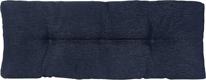 Klear Vu The Gripper Omega Non-Slip Tufted Bench Cushion for Indoor Furniture, Entryway Storage, Bay Window, Corner Nook or Piano Seat, 35 Inches, 03 Indigo