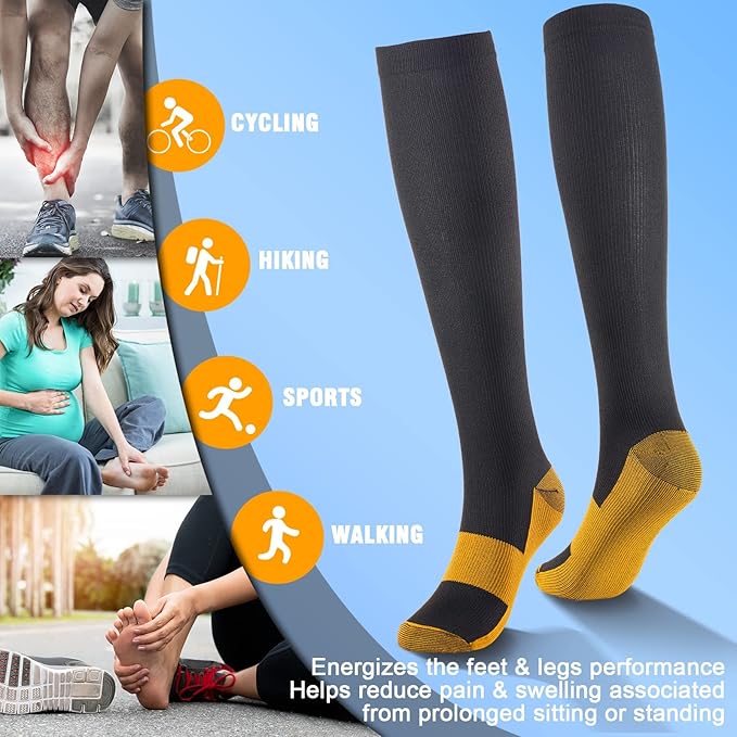bropite Compression Socks for Women & Men Circulation-Support Knee High Socks 20-30 mmhg-Best for Running,Medical,Nurse,Travel