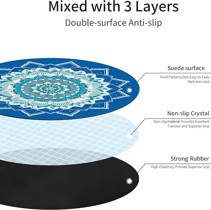 Round Meditation Pilates Yoga Mat Luxury Suede Large Yoga Mat Natural Rubber Non-Slip Base is ery Suitable for Meditation, Stretching, Yoga Environmental Protection, Fitness Exercise, Home and Outdoor. 140CM Diameter