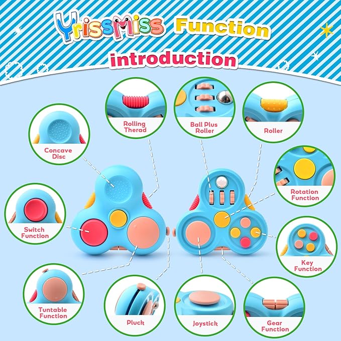 Fidget Toys for Adults,3PCS Fidget Pad Easter Basket Stuffers for Boys Girls,Sensory Toys Stress Relief Cube Clicker Controller,ADHD Autism Fidget Spinner for Office Desk Travel Games