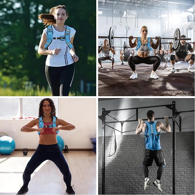 Weighted Vest, 6lb/8lb/12lb/16lb/20lb/25lb/30lb Weight Vest with Reflective Stripe, Weighted Vest for Men Women Workout Equipment for Strength Training, Running, Jogging, Fitness, Weight Loss