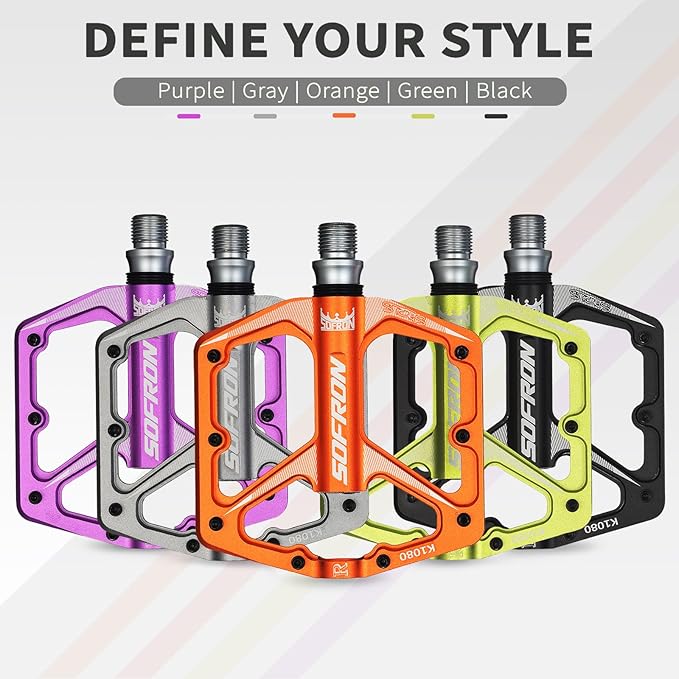 MTB Bike Pedals, Lightweight Bicycle Pedals for BMX/MTB -Universal Lightweight Aluminum Alloy Platform Pedal