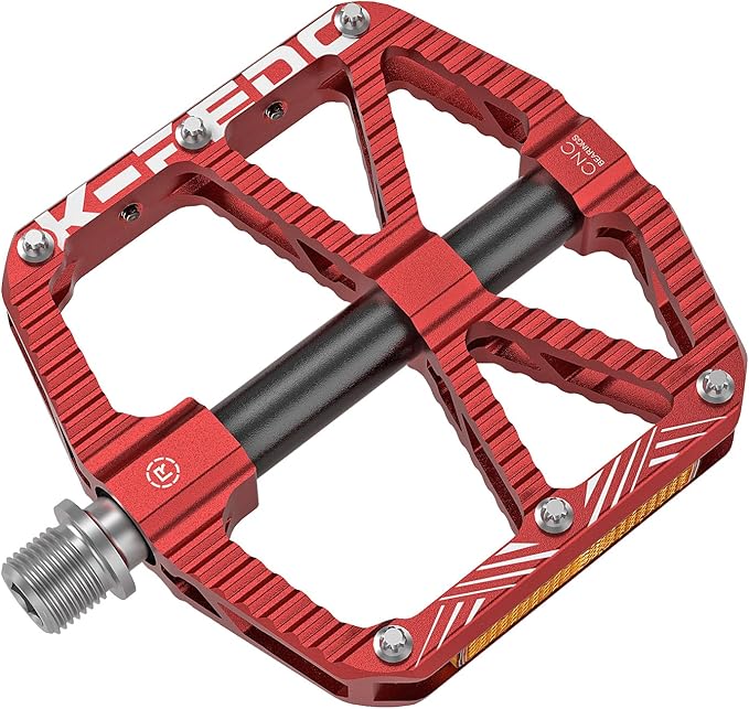 MTB Mountain Bike Pedal Platform Flat Bicycle Pedals Aluminum Alloy Non-Slip 9/16" Metal Bike Pedals with 3 Bearings for Road, BMX