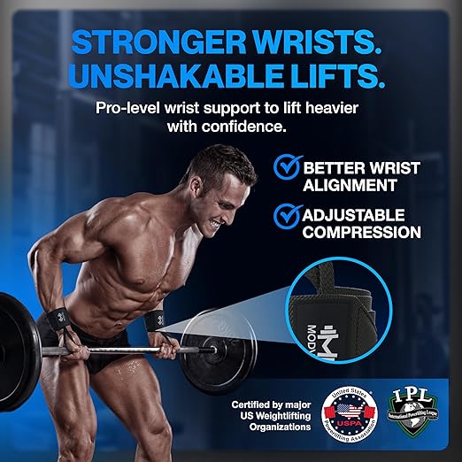 Modvel Adjustable Wrist Wraps for Gym & Lifting – Thick, Breathable Support Straps for Wrist Stability, Comfort & Grip – Ideal for Weight Training, CrossFit & Gym Workouts – Purple (2-Pack)