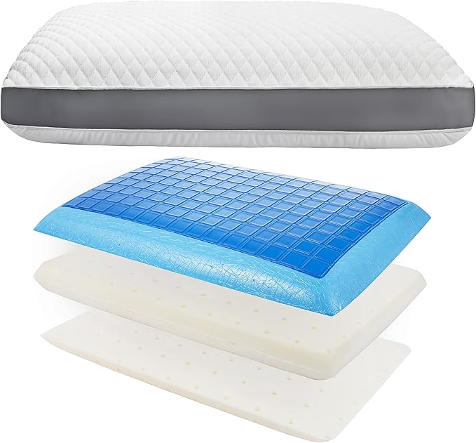 Perfect Cloud The Perfect Pillow Dual Temperature Memory Foam Pillow with Adjustable/Removable Layers for Back, Stomach, & Side Sleepers - Luxury Custom Loft Bed Pillow for Sleeping - Standard
